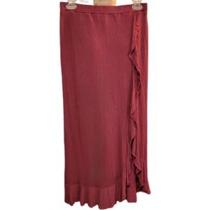 Express Maroon Red Ruffle Skirt Small